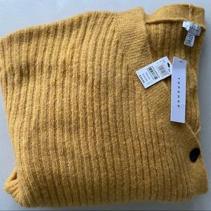 Topshop V-Neck Cardigan Mustard